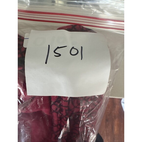 Catherines Plus Size 3X Knit Tunic Top Red Black Geometric Print Stretch V-Neck - Picture 10 of 10